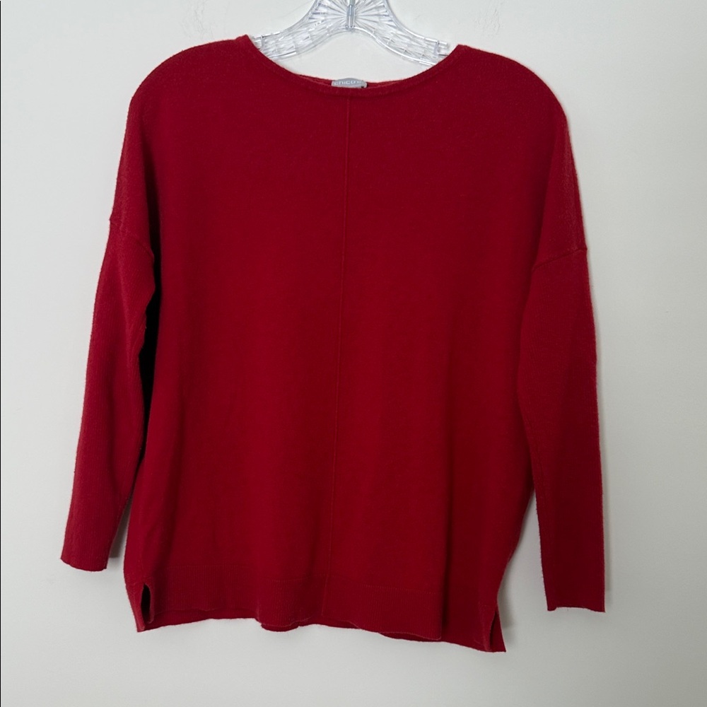 Chicos Red Crewneck Sweater, size 0 (US size 4)